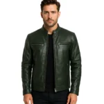 Ionic Green Leather Biker Jacket