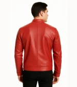 Ionic Red Leather Biker Jacket