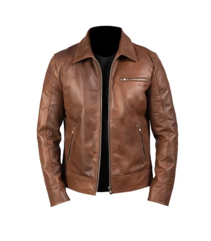 Lavendard-Brown-Leather-Biker-Jacket-front