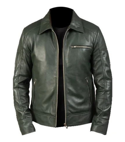 Lavendard-Green-Leather-Biker-Jacket-front