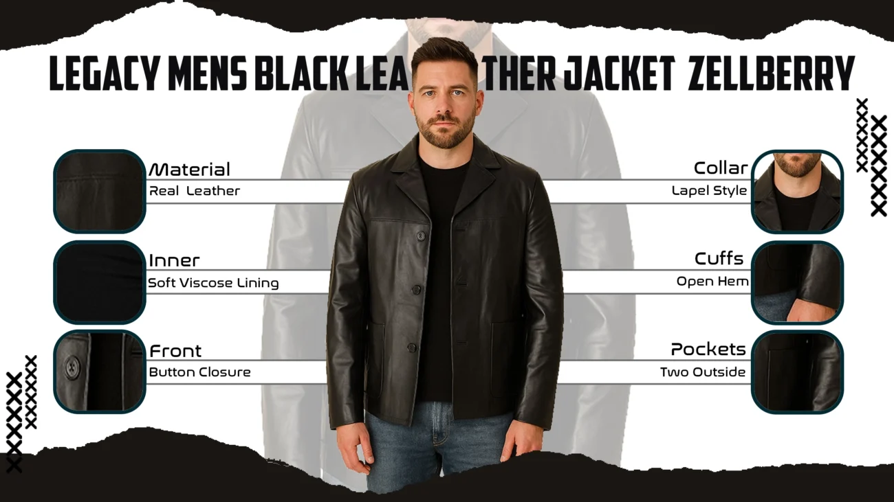 Legacy Mens Black Leather Jacket