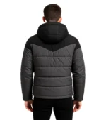 Luka Grey and Black Hooded Puffer Jacket