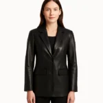 Luxe Longline Leather Blazer