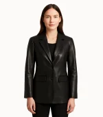 Luxe Longline Leather Blazer
