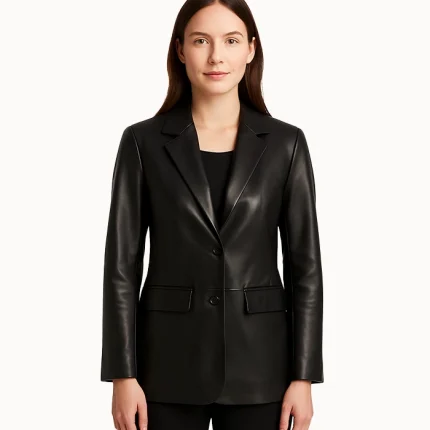 Luxe Longline Leather Blazer