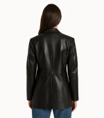 Luxe Longline Leather Blazer