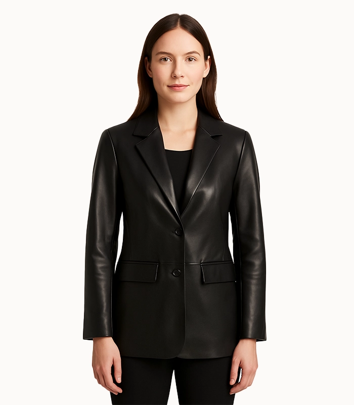 Luxe Longline Leather Blazer Luxe Longline Leather Blazer