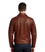 Men’s Dark Brown Quilted Asymmetrical Leather Biker Jacket