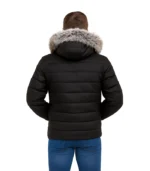 Mens Fur Hooded Puffer Jacket