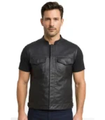 Mens Leather Biker Vest