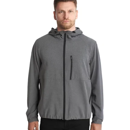 Mens Light Grey Polyester Jacket