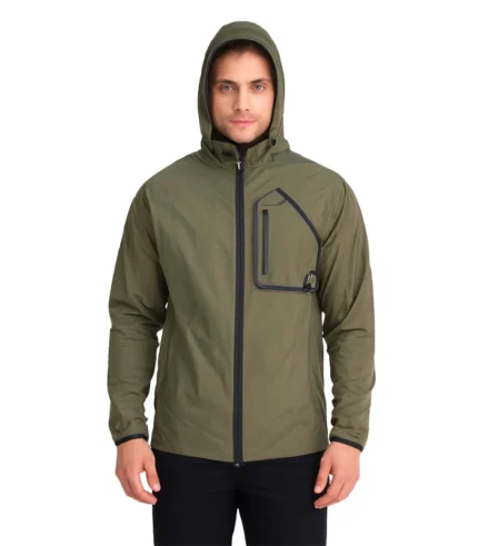 Men’s Water-Resistant Hooded Windbreaker