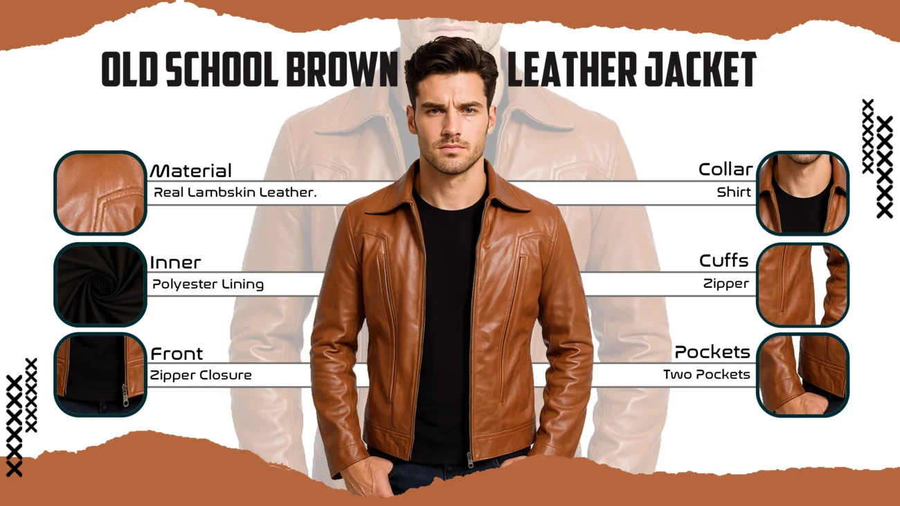 Old School Brown Leather Jacket