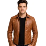Old School Brown Leather Jacket