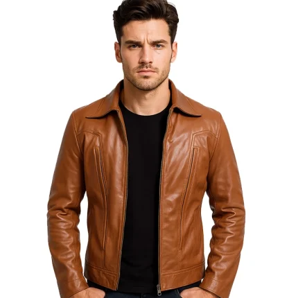 Old School Brown Leather Jacket