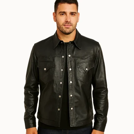 Ranchson Black Leather Shirt