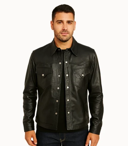 Ranchson Black Leather Shirt