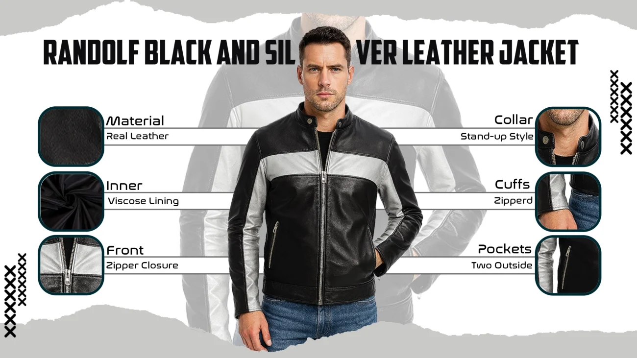 Randolf Black and Silver Leather Jacket