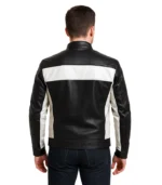Randolf Silver Black Leather Biker Jacket