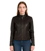 Rave Brown Leather Biker Jacket