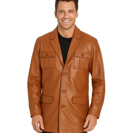 Ray Cutler – Tan Brown Leather Blazer