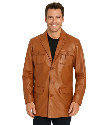 Ray Cutler – Tan Brown Leather Blazer