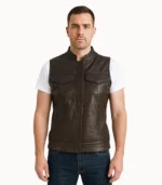 Rayne Moto Brown Leather Vest