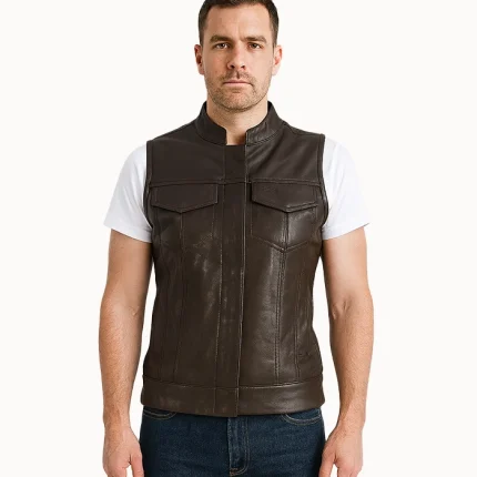 Rayne Moto Brown Leather Vest