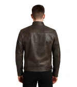 Rustic Brown Leather Biker Jacket