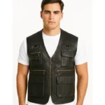 Safari Brown Leather Vest