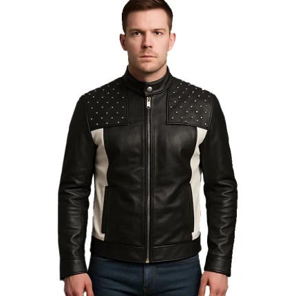 Shapron Studded Leather Biker Jacket