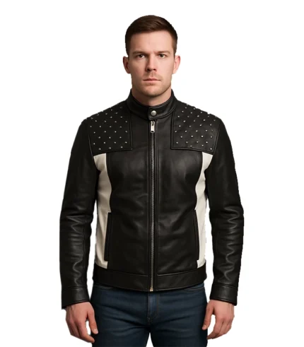 Shapron Studded Leather Biker Jacket