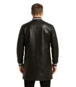 Wilde Black Leather Varsity Coat Mens