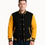 Wool Blend – Black Letterman Jacket