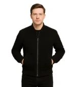 Adamsville Men’s Black Suede Bomber Jacket