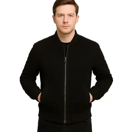 Adamsville Men’s Black Suede Bomber Jacket