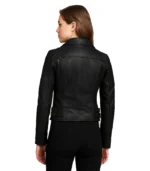Bari Black Women’s Real Leather Biker Jacket