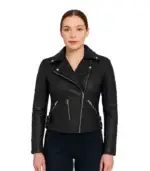 Bari-Black-Womens-Real-Leather-Biker-Jacket-video