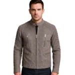 Damian Grey Suede Biker Jacket