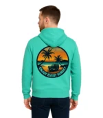 Enjoy Every Sunset Custom Hoodie – Teal Beach Graphic