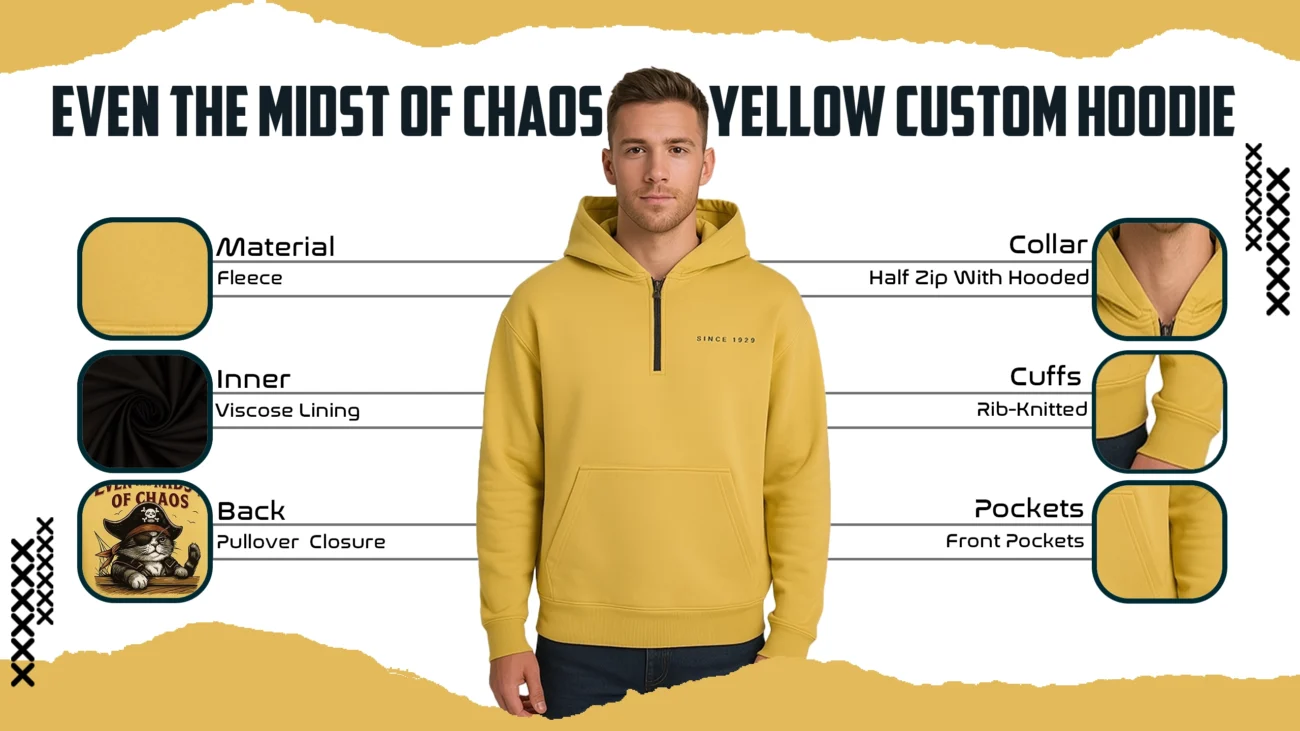 Even the Midst of Chaos Yellow Custom Hoodie