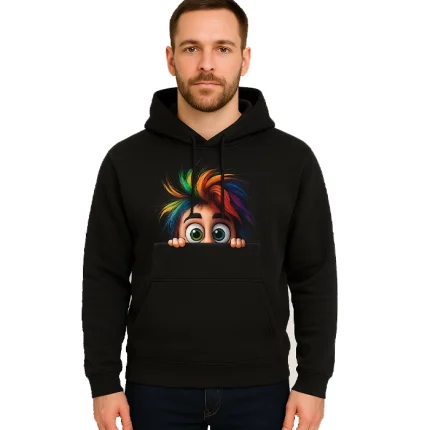 Rainbow Hair Graphic Custom Hoodie