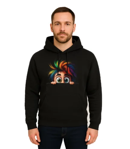 Rainbow Hair Graphic Custom Hoodie