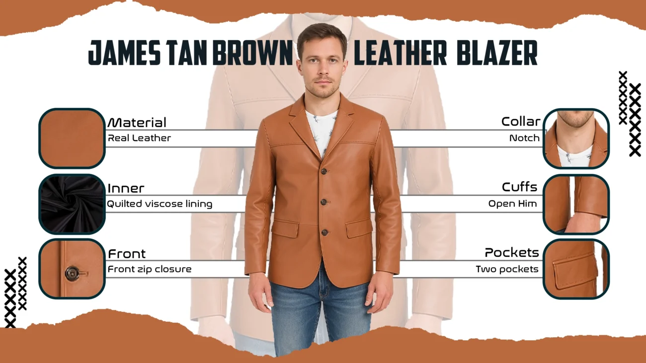 James Tan Brown Leather Blazer