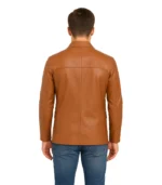 James Tan Brown Leather Blazer