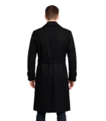 Kenney Men’s Double-Breasted Black Wool Coat – Premium Quality