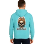Killdeath Skull Custom Hoodie – Blue Fire Graphic Street Pullover