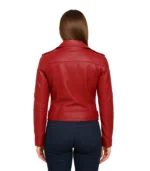 Margaret Red Ladies Biker Leather Jacket