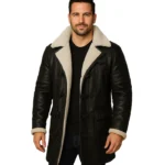 Men’s Black Bane Sherpa Leather Coat – Swedish Winter Coat