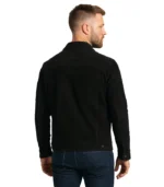 Men’s Black Cafe Racer Suede Jacket